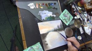 КАК НАПИСАТЬ ПЕЙЗАЖ МАСЛОМ Простой способ.  Полный видео урок