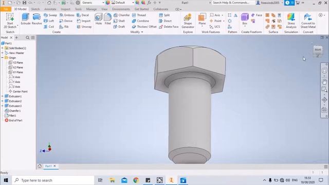 How to create real threads on Bolt in Autodesk Inventor смотреть онлайн