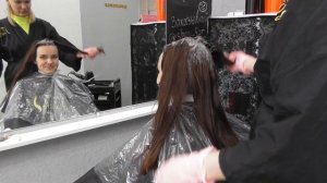 как покрасить седые корни волос / техника окрашивания