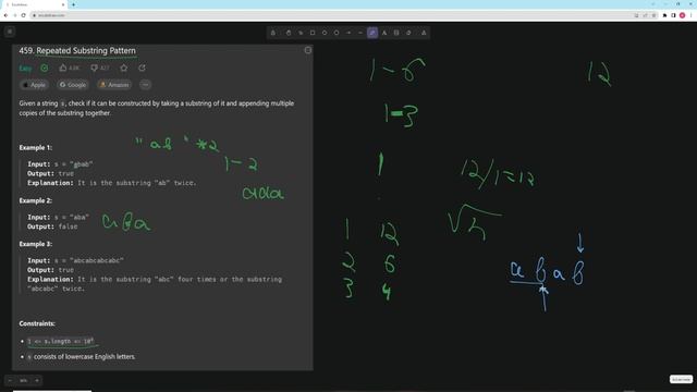 Repeated Substring Pattern - LeetCode 459 - Python смотреть онлайн