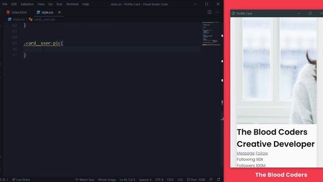 Beautiful Profile Card | HTML & CSS Tutorial смотреть онлайн