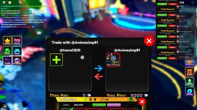 Trading New Shiny Units And More In Anime Adventures!!! смотреть онлайн
