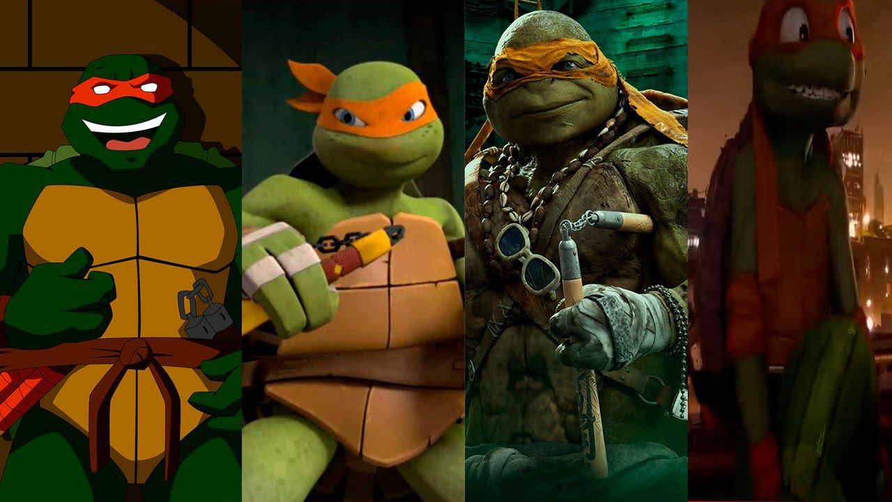 Эволюция Микеланджело в мультфильмах и кино (1987-2023) смотреть онлайн