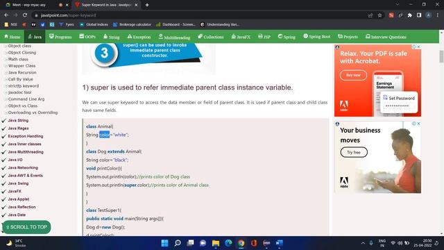 this keyword, final keyword, super keyword, finalize() in Java - 25th April смотреть онлайн