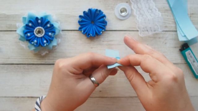 Бантики из репсовых лент. Новый лепесток Сердечко DIY | Kansashi's new petal смотреть онлайн