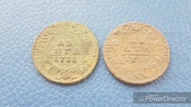 Монета ДЕНЬГА 1731 года одна и две полоски ОБЗОР и СТОИМОСТЬ смотреть онлайн