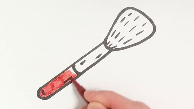 Как нарисовать Кисть для макияжа - Раскраска Кисточка для макияжа Для детей - Рисунки Раскраски смотреть онлайн