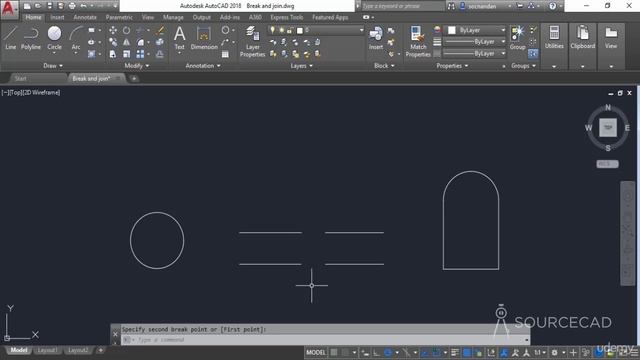 AutoCAD 2018 Part 027 Break and Join смотреть онлайн
