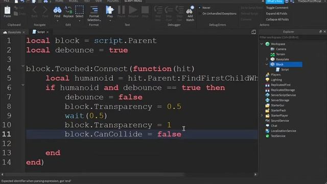 How to make a part disappear when touched in Roblox Studio 2020 | TheDevPro смотреть онлайн
