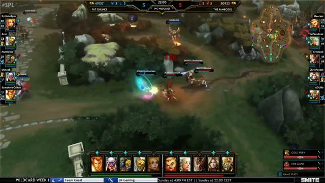Smite NA Wildcards Week 1 - The Rambozos vs. Fat Chunks Assemble смотреть онлайн
