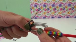 Браслет из резинок в стиле гексафиш на вилках без станка Rainbow Loom