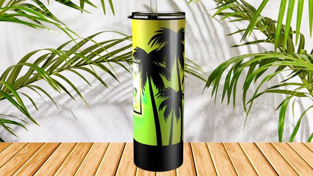 Beach Tropical Sublimation 20oz Skinny Tumbler Wrap, summer vibes смотреть онлайн