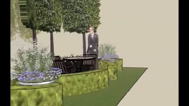 SketchUp видео фрагмент сада для отдыха смотреть онлайн