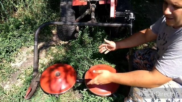 РОТОРНАЯ КОСИЛКА на мотоблок. Жизнь в деревне! смотреть онлайн