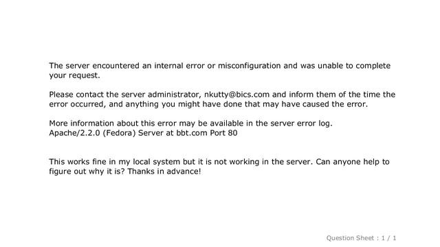 MySQL : The server encountered an internal error or misconfiguration and was unable to complete you смотреть онлайн
