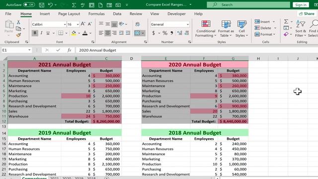 Compare and Contrast Excel Ranges смотреть онлайн