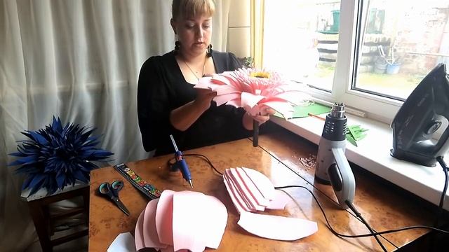 DIY Ростовые цветы. Большая розовая гербера. Large pink gerbera смотреть онлайн