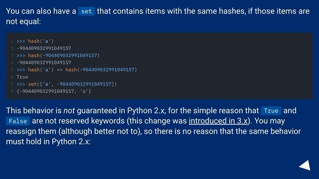 How come I can add the boolean value False but not True in a set in Python? смотреть онлайн