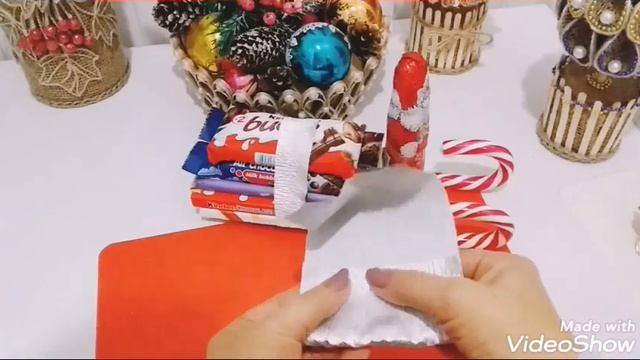Как оформить сладкий подарок к НОВОМУ ГОДУ. смотреть онлайн