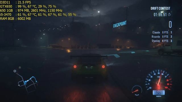 test game need for speed Low-Ultra gtx 650 i5 3470(1600x900) смотреть онлайн
