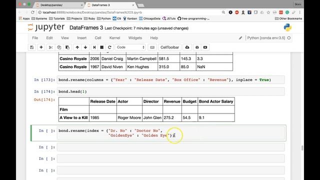 [9] DataFrames III - Rename Index Labels or Columns in a DataFrame смотреть онлайн