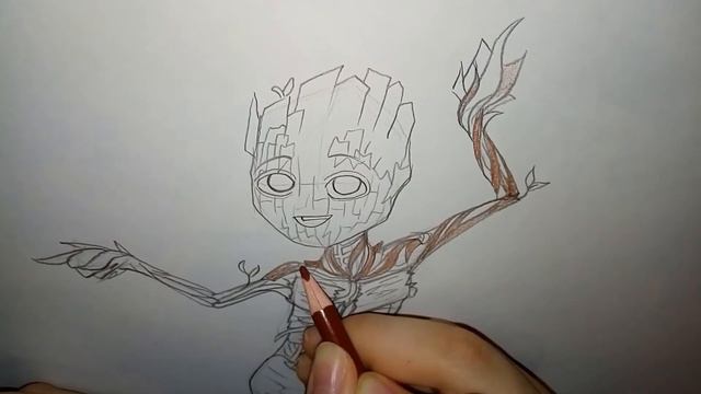 Грут / Groot Рисуем Грута.