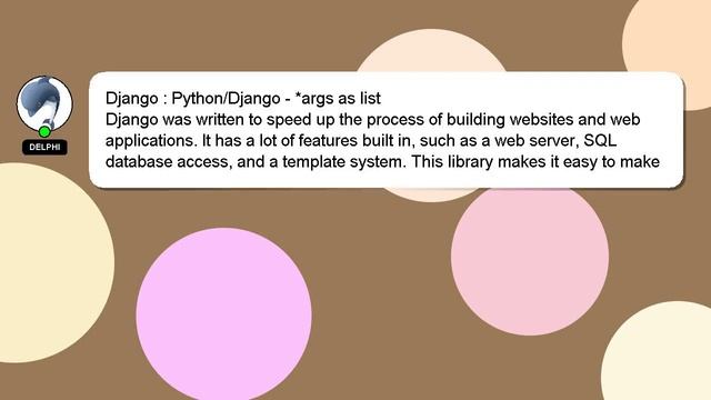 Django : Python/Django - *args as list смотреть онлайн