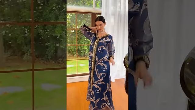 Muslim Women Dress Kaftan Jalabiya With Sequin | Kaftan Dress  | Muslim Dress