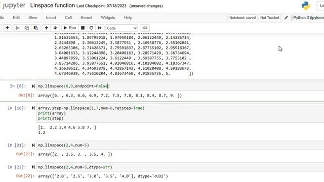 Python Numpy Linspace Function | Python Code Examples | Python Tutorial смотреть онлайн