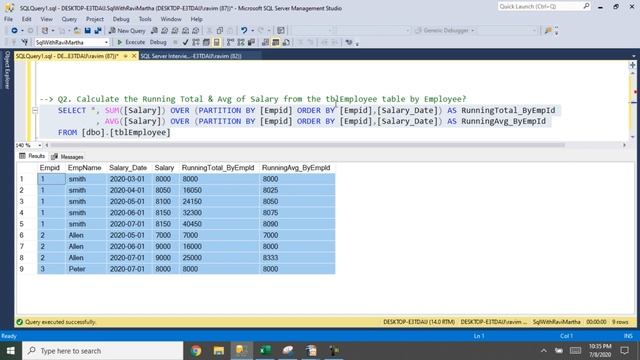 Running total & Avg in SQL | Cumulative Sum & Avg in SQL | Calculating running total & Avg in SQL смотреть онлайн