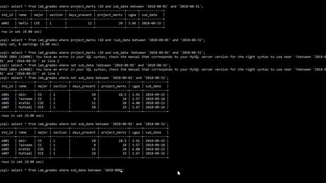 Retrieving data by Excluding a specific month A K A not Operator using MySQL смотреть онлайн