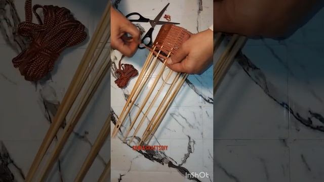 فكرة جميلة من اعواد الشواء #fypシ #اعادة_تدوير #craft #diy #fypシ゚viral #recycle #سلة #своимируками