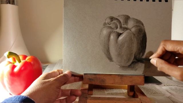 Charcoal Drawing Tutorial | Drawing Still Life on Grey Toned Paper смотреть онлайн