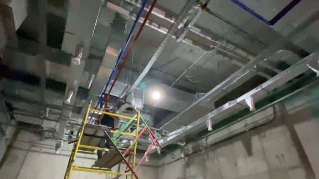 Монтаж кассетных фанкойлов Kentatsu