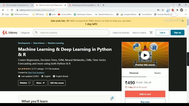 Udemy Free Certificate Courses Ethical Hacking | R Machine Learning Python DL Project Online Classe смотреть онлайн