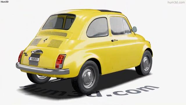 Fiat 500 with HQ interior 1970 3D model by Hum3D.com смотреть онлайн