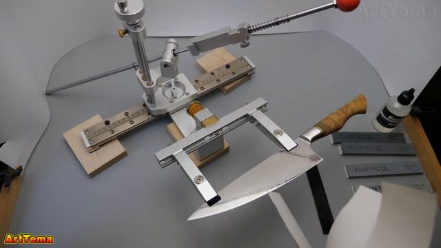 Как хорошо заточить нож HEZHEN VG10 брусками KosiM на станке для заточки ножей Toohr 3 из Китая.