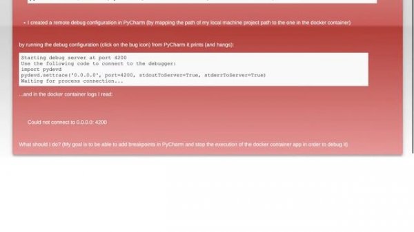 PyCharm remote debug in a docker container
