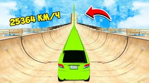 СПУСК БЕЗ ТОРМОЗОВ НА САМОМ ДЛИННОМ ЛИМУЗИНЕ ДЭУ МАТИЗ ПО ТРАМПЛИНУ  ГТА 5 МОДЫ РАЙЛЮХА