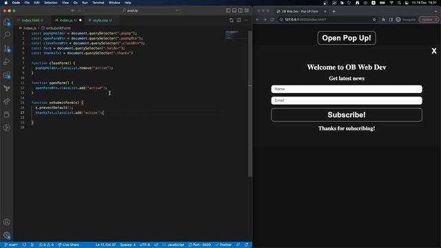 Как сделать всплывающую Pop Up форму на HTML и JavaScript