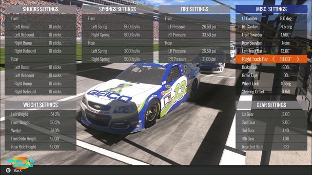 Nascar Heat Evolution - Setup Tweaks - Springs and TrackBar смотреть онлайн