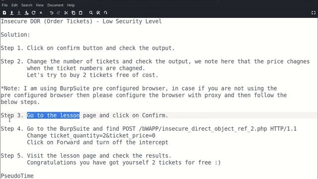 Insecure DOR Order Tickets
