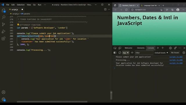 Timer functions in JavaScript | Timer | JavaScript смотреть онлайн