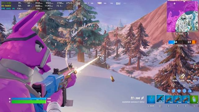 Fortnite | RTX 3080 10GB + Ryzen 5 5600X | 1440P | DX12 | Ray Tracing OFF + DLSS ON смотреть онлайн
