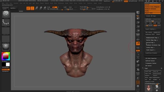 Уроки по ZBrush 4R7. Занятие 33. Генерация карт нормалей смотреть онлайн