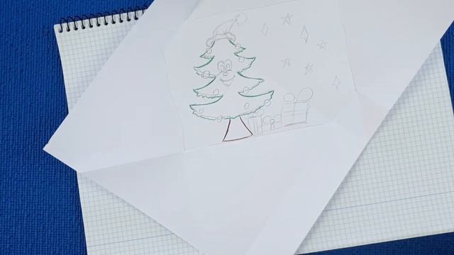 Новогодний конверт из бумаги для подарка. Новогодняя открытка. смотреть онлайн