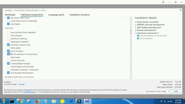 Download and Install Visual Studio 2019 (Community Edition)with Node.js & Git hub смотреть онлайн