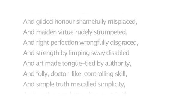Shakespeare's Sonnet 66 – Tired With All These For Restful Death I Cry