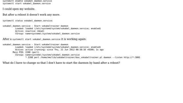 How to start a perl webserver with systemd? смотреть онлайн