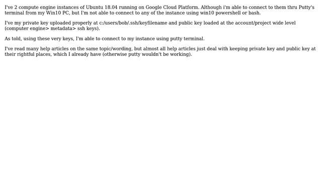 "ssh root@ip_address" from powershell to Google cloud instance gives error "Permission denied... смотреть онлайн